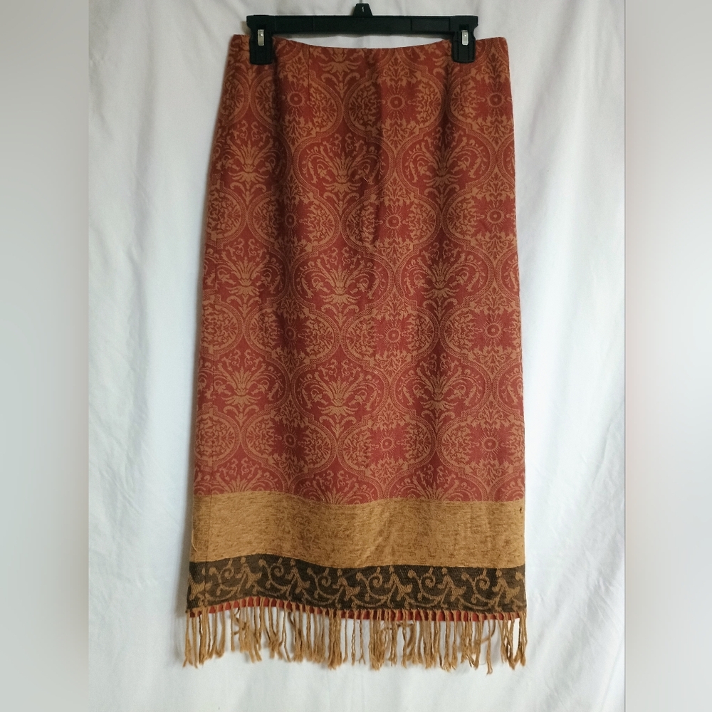 Signature Red and Gold Maxi Skirt